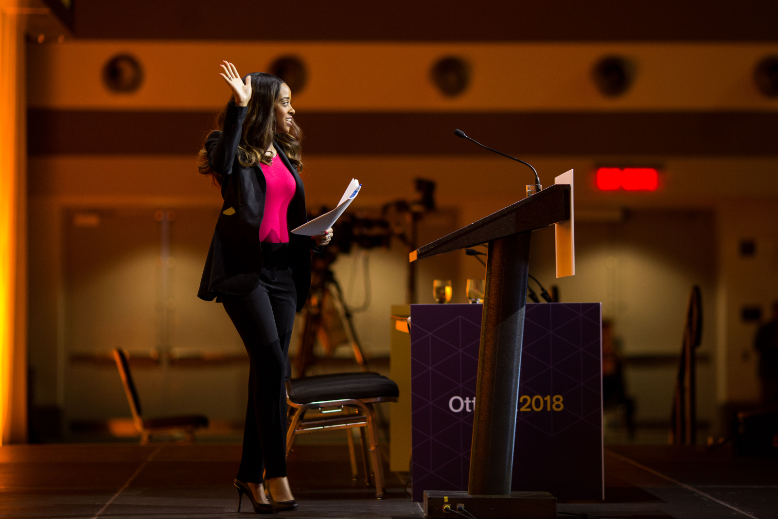 Women's March on Washington co-organizer Tamika Mallory was a keynote speaker during the NDP's national convention on Feb. 16, 2018. Photo by Alex Tétreault