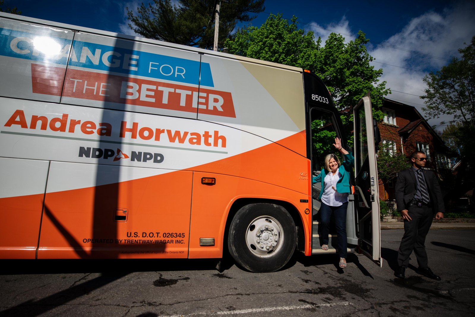 Ontario NDP Leader Andrea Horwath arrives at a campaign event in Ottawa on May 20, 2018. Photo by Alex Tétreault