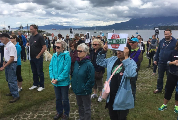 protesters, Vancouver, Site C dam, British Columbia, hydroelectricity