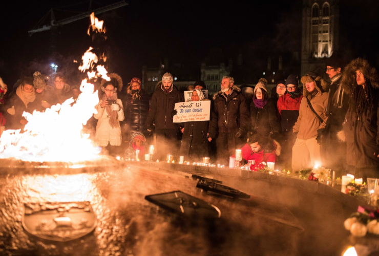 candlelight vigil, Quebec shootings, Parliament Hill, 