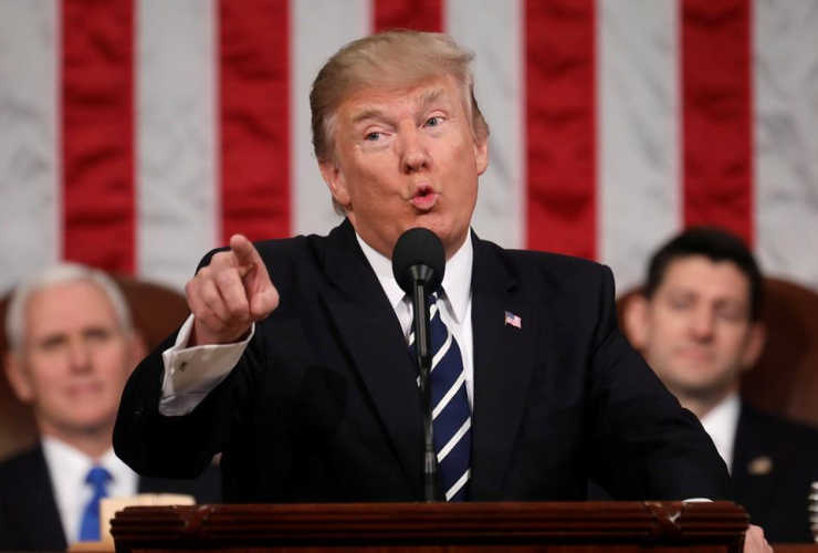 President Donald Trump addresses a joint session of Congress on Capitol Hill in Washington, Tuesday, Feb. 28, 2017