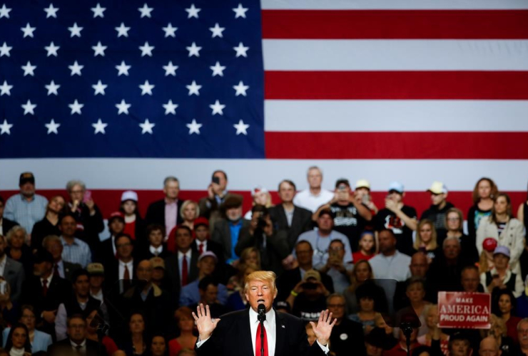 President Donald Trump speaks during a rally at the Kentucky Exposition Center, Monday, March 20, 2017, in Louisville, Ky.