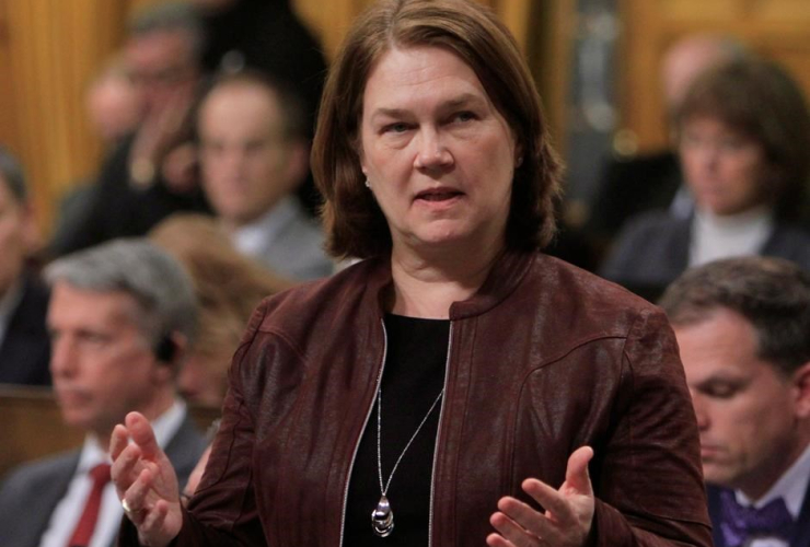 Health Minister Jane Philpott stands during Question Period in the House of Commons in Ottawa, Thursday, April 6, 2017.