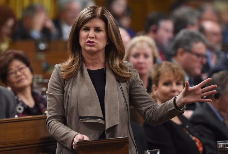 Interim Conservative Leader Rona Ambrose asks a question during Question Period in the House of Commons in Ottawa, Tuesday, April 4, 2017.