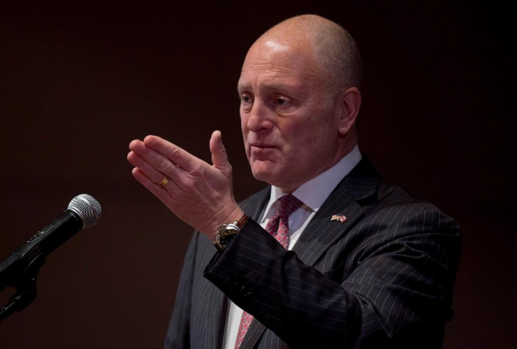 U.S. Ambassador to Canada Bruce Heyman speaks at a breakfast function in Ottawa, Thursday, Feb. 26, 2015.