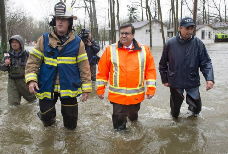 Denis Coderre, Richard Bélanger, flood, Montreal, Ile-Bizard