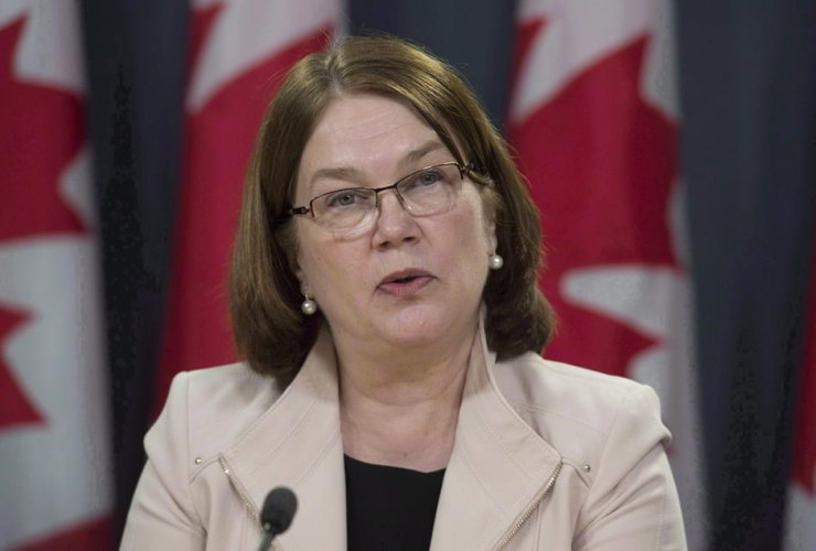 Health Minister Jane Philpott speaks following the announcement of changes regarding the legalization of marijuana during a news conference in Ottawa, on Thursday, April 13, 2017. File photo by The Canadian Press/Adrian Wyld