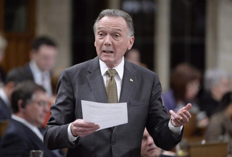 Conservative MP peter Kent asks a question during Question Period in the House of Commons in Ottawa, Tuesday, April 11, 2017. File photo by the Canadian Press/Adrian Wyld