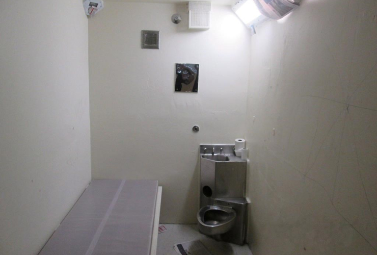 A solitary confinement cell is shown in a handout photo from the Office of the Correctional Investigator. 