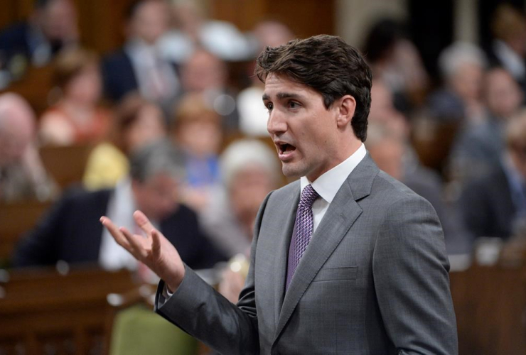 Prime Minister Justin Trudeau rises during question period in the House of Commons on Parliament Hill in Ottawa on Tuesday, June 20, 2017.