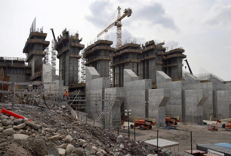 The construction site of the hydroelectric facility at Muskrat Falls, Newfoundland and Labrador is seen on Tuesday, July 14, 2015.