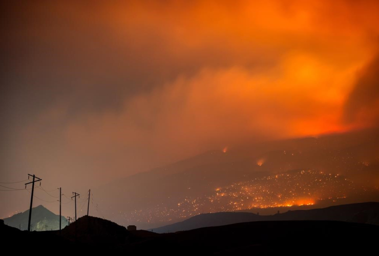 wildfire, mountain, Cache Creek