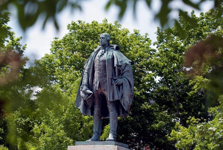 statue, Edward Cornwallis, Halifax park, downtown park, contentious founder