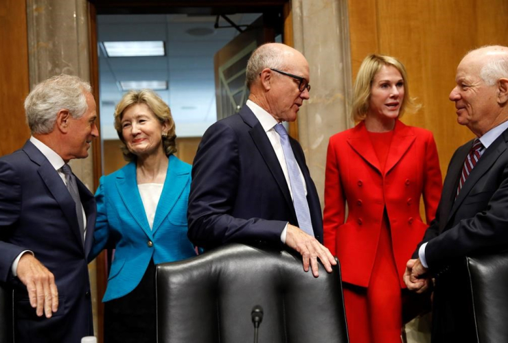 Sen. Bob Corker, R-Tenn., Kay Bailey Hutchison, Woody Johnson, Kelly Knight Craft, Sen. Ben Cardin, D-Md.,  Senate Foreign Relations Committee