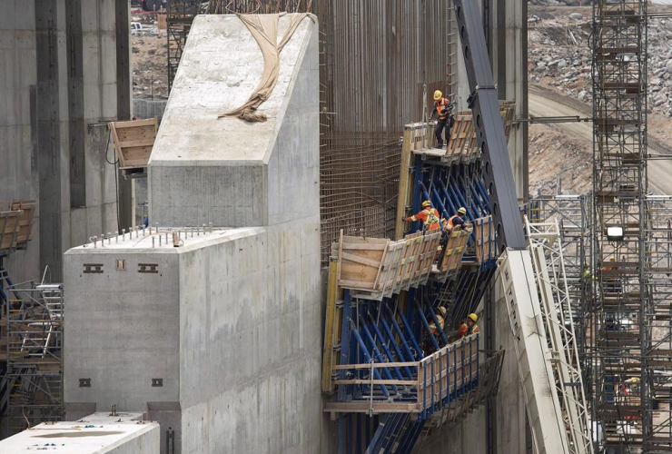 construction site, hydroelectric facility, Muskrat Falls, Newfoundland and Labrador, 