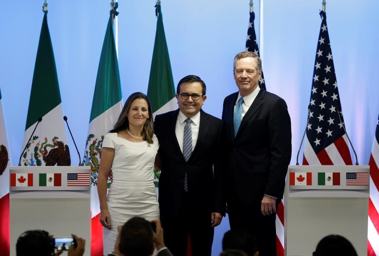 Chrystia Freeland, Ildefonso Guajardo Villarreal, Robert Lighthizer, 