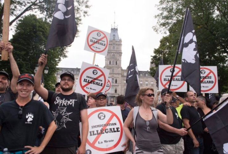 La Meute, counter-protest, Quebec City, legislature, far right, racism