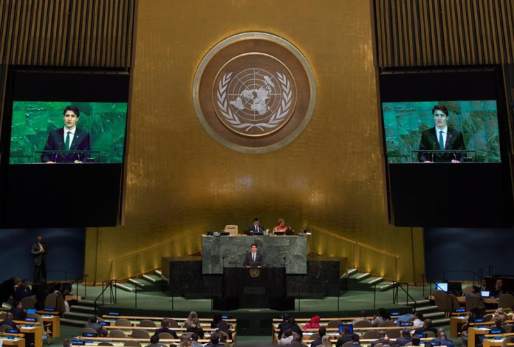 Canadian Prime Minister, Justin Trudeau, United Nations General Assembly, United Nations Headquarters, New York City,