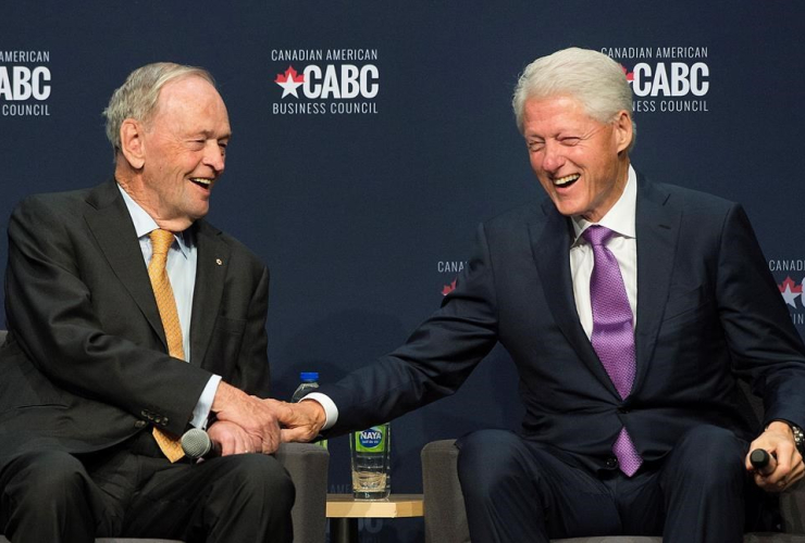 U.S. president, Bill Clinton, right, prime minister, Jean Chretien, 