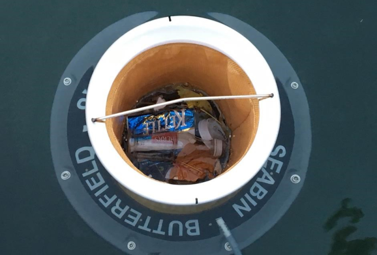 innovative device, trash, surface, ocean, installed, yacht club, Halifax