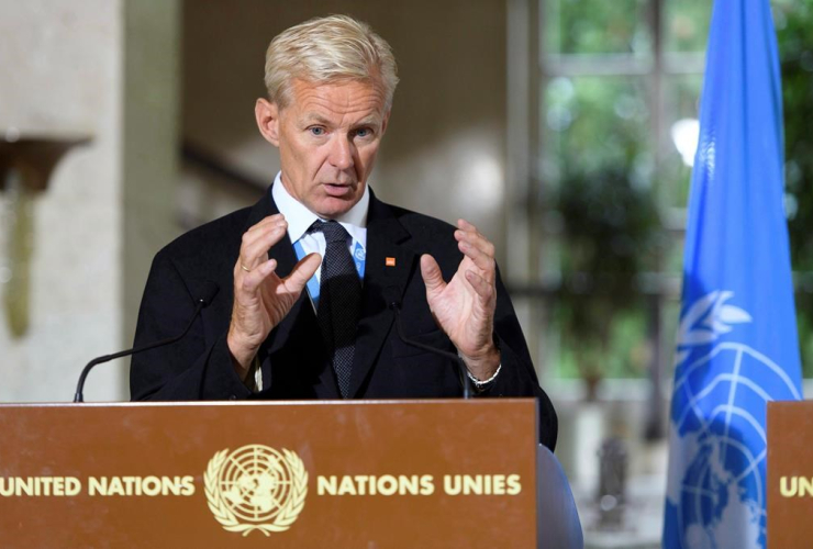 Jan Egeland, Special Advisor, UN Special Envoy, Syria, International Syria Support Group, Humanitarian Access Task Force, European headquarters, United Nations, Geneva, Switzerland, 