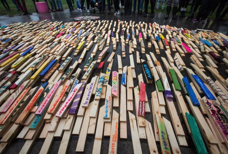 People, wooden stakes, overdose deaths, British Columbia, Oppenheimer Park, 