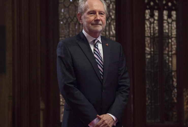 Senator Peter Harder, Senate lobby, 