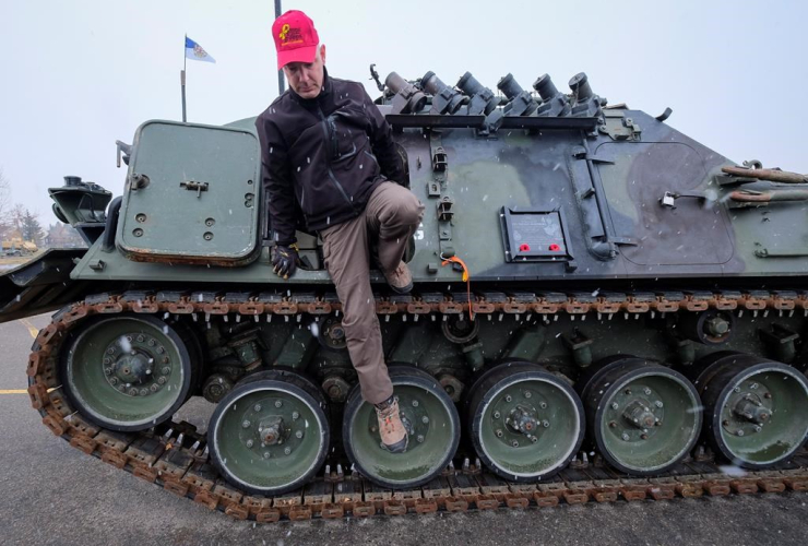 Canadian Forces veteran, John Senior, de-commissioned armoured vehicle, therapy, PTSD, Military Museums, Calgary, 