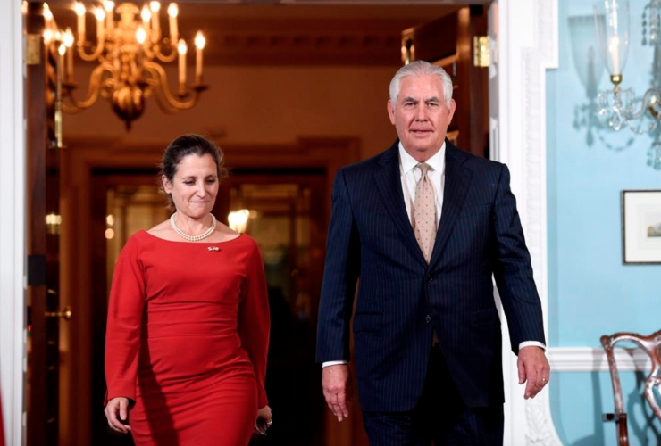 Chrystia Freeland, Foreign Affairs Minister, Rex Tillerson, 