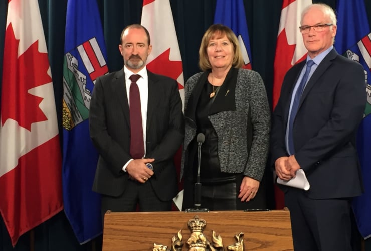 Brad Herald, vice-president, Canadian Association of Petroleum Producers, Margaret McCuaig-Boyd, Minister of Energy, Jim Ellis, president and CEO, Alberta Energy Regulator.