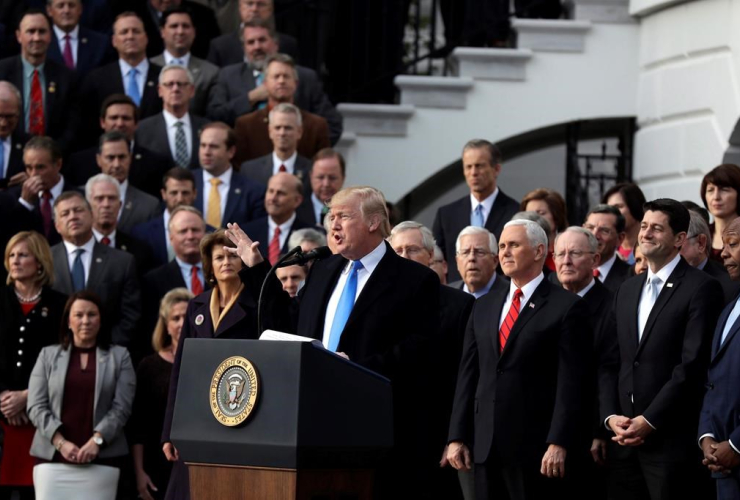 President Donald Trump, bill passage event, White House, Washington, tax overhaul legislation,