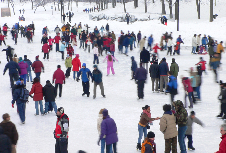 Montreal, Beaver Lake, Skating rink, ice, climate change