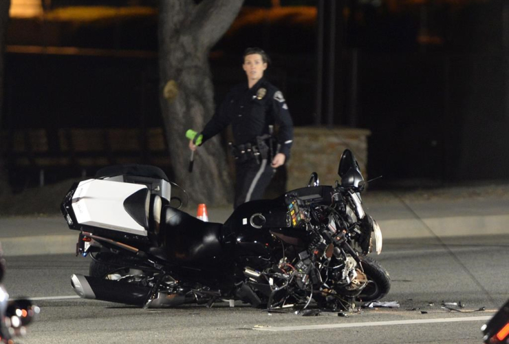 damaged, motorcycle, motorcade, Prime Minister Justin Trudeau, accident, Simi Valley, 