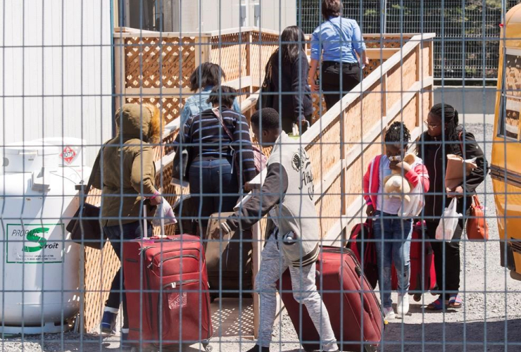 asylum seekers, temporary housing facilities, border crossing, St. Bernard-de-Lacolle, Que.,