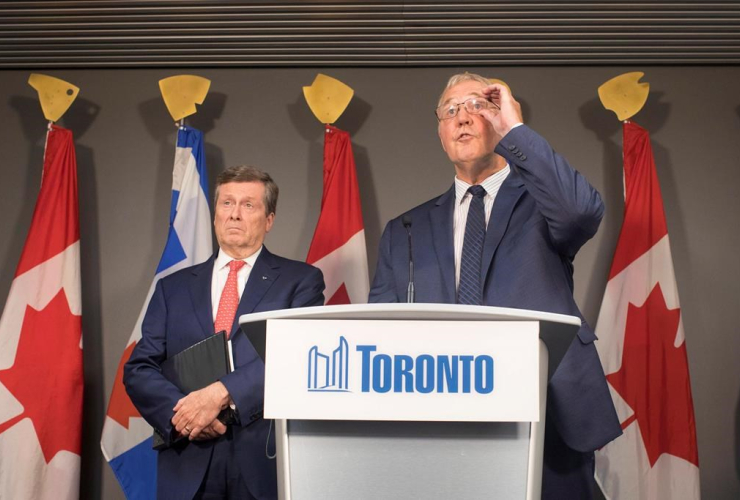 Bill Blair, federal minister of border security and organized crime reduction, Mayor John Tory, 