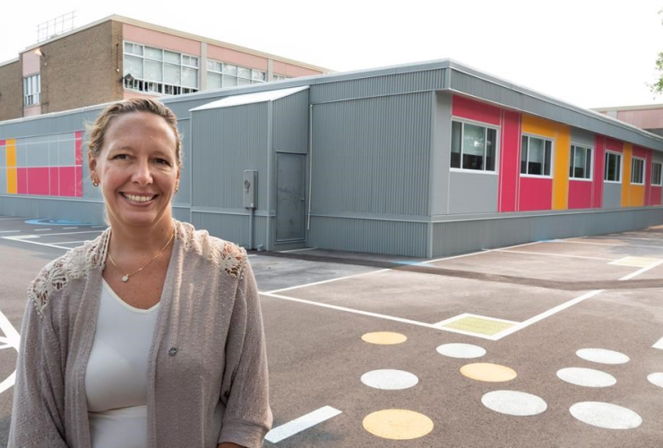 Marie-Jose Mastromonaco, Montreal School Board, temporary classrooms, Saint-Gabriel-Lalemant, Montreal,