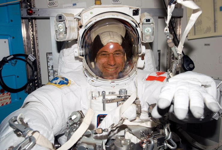 Former Canadian astronaut Dave Williams, spacesuit, spacewalk,