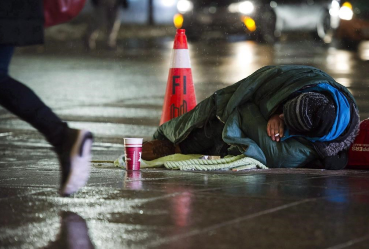 homeless person, downtown Toronto, 