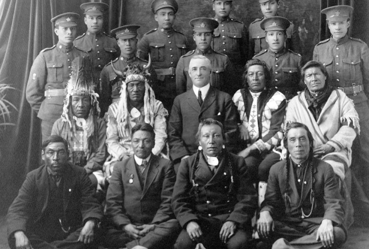 Recruits, File Hills, Saskatchewan, elders, Saskatchewan Provincial Archives Collection,