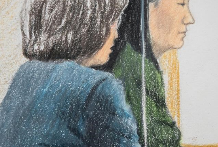 courtroom sketch, Meng Wanzhou, chief financial officer of Huawei Technologies, translator, bail hearing,