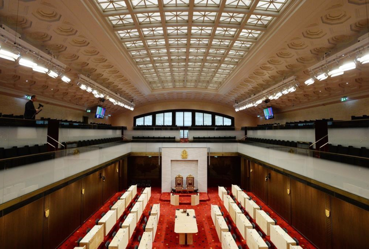 new temporary Senate Chamber,