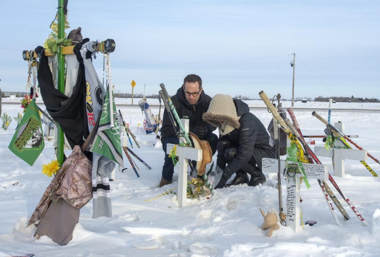 Former NHLer, Chris Joseph, wife, Andrea, memorial, Humboldt Broncos hockey team, 