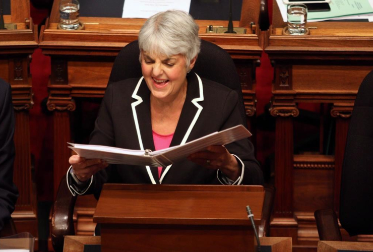 Finance Minister Carole James, budget speech, legislative assembly, Victoria, 