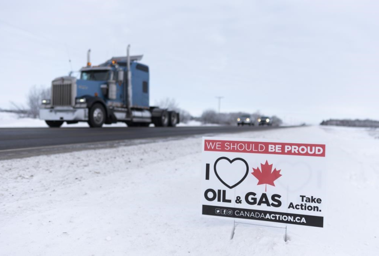 truck, pro-pipeline rally, IJACK Technologies Inc., Moosomin, 