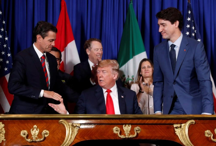 Donald Trump, Enrique Pena Nieto, Justin Trudeau, 