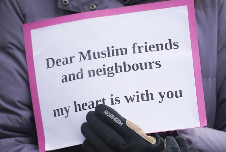 woman, vigil, Montreal, shooting, Christchurch, New Zealand,