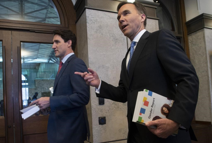 Prime Minister Justin Trudeau, Finance Minister Bill Morneau,