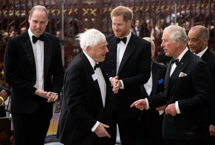 Prince William, Sir David Attenborough, Prince Harry, Prince Charles, Natural History Museum, central London, Our Planet, 