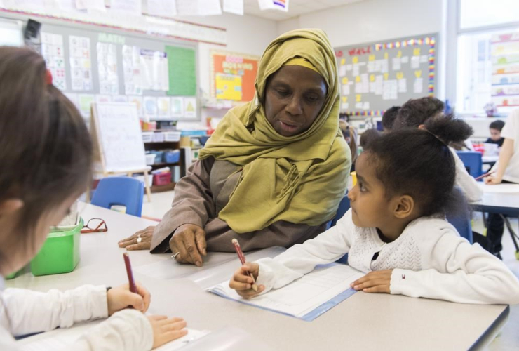 Kindergarten teacher, Haniyfa Scott, Montreal,