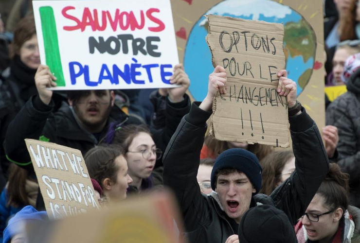 Students, Parliament Hill, protest, climate change, 